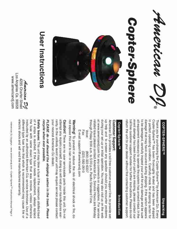 American DJ DJ Equipment Copter-Sphere-page_pdf